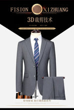 Load image into Gallery viewer, Suit (Blazer+Pants) Men's Fashion Business Outdoor Gentleman Trend Solid Color Casual Slim-fit Wedding Host Gentleman Suit S-6XL
