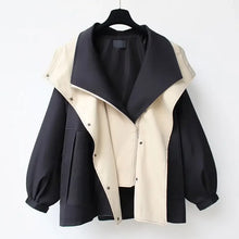 Load image into Gallery viewer, Korean Version of The New Fashion Solid Color Collect Waist Trench Coat, Spring and Autumn Casual Patchwork Overalls Coats Women
