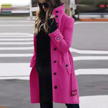 Load image into Gallery viewer, Womens  Single Breasted Turn-down Collar Wool Coat
