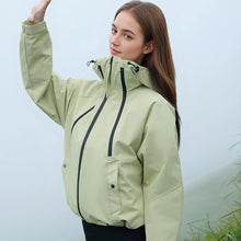 Load image into Gallery viewer, Women's Casual Hooded  Raglan Sleeves Double Zipper Jacket
