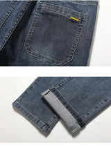 画像をギャラリービューアに読み込む, Summer New Men's Thin Jeans Elastic Waist Loose Straight Comfortable Casual Denim Pants Brand Trousers Plus Size 42 44 46
