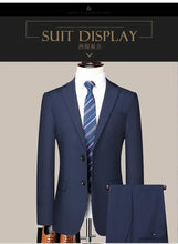 Load image into Gallery viewer, Suit (Blazer+Pants) Men's Fashion Business Outdoor Gentleman Trend Solid Color Casual Slim-fit Wedding Host Gentleman Suit S-6XL
