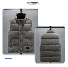 Load image into Gallery viewer, 2025 New Vest Jacket Men's Autumn Winter Warm Coat Stand Collar Padded Waistcoat Corduroy Work Wear Male Clothes M-5XL

