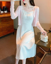 Load image into Gallery viewer, Women's Two Piece Set Long Sleeve Female Outfits Beach Dress Midi New in The Same Vintage Clothing Trend 2025 Elegant Casual
