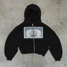 Load image into Gallery viewer, American Y2K New Hip Hop Trend Zipper Hoodie Women Street Casual Loose Joker Vintage Sweatshirt Unisex Fleece Padded Warm Hoodie

