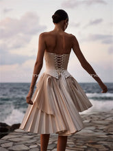 Load image into Gallery viewer, Moden Mini Bridal Dresses A-Line Backless Corset Party Dress Customized Short Prom Gown vestidos de novia

