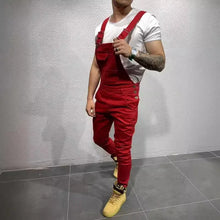Load image into Gallery viewer, Men's Tie Dye Denim Overalls, Slim Fit and Slimming  Jeans
