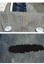 Cargar imagen en el visor de la galería, Pantalones de hombre ajustados, rotos, desgastados y con parches apilados
