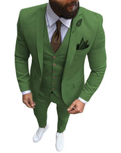 Load image into Gallery viewer, Men's Suits Prom Tuxedo Slim Fit 3 Piece Groom Wedding Suit For Men Custom Blazer Terno Masuclino 3 Pieces (jacket+vest+pant)
