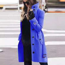 Load image into Gallery viewer, Womens  Single Breasted Turn-down Collar Wool Coat
