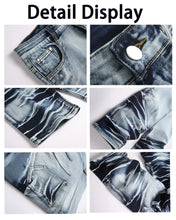 Load image into Gallery viewer, Men's Denim Shorts High-quality Brand Distressed Washed Five Quarter Pants Slim Fit for Spring and Summer
