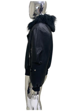 Load image into Gallery viewer, Mauroicardi Autumn Winter Short Oversized Black Warm Pu Leather Jacket Men with Faux Fur Trim Hood Loose Casual Korean Fashion
