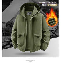Load image into Gallery viewer, Winter Coat Men Windbreakers Waterproof Jackets Hoodies Male Outerwear Multi-pocket Motorcycle Cargo Coats Parkas Men Clothing
