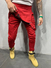 Load image into Gallery viewer, Men's Tie Dye Denim Overalls, Slim Fit and Slimming  Jeans
