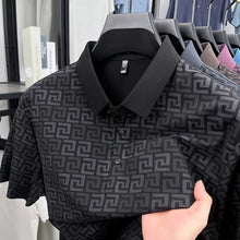 Load image into Gallery viewer, Men's High End New Summer Printed Business Collar Polo Shirt Ice Silk Fashionable Casual Collar T-Shirt Comfort Top Men's Wear
