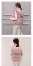 Load image into Gallery viewer, Women's Short Padded Quilted Vest Warm Slimming Detachable Cap Jacket.
