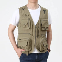 Load image into Gallery viewer, Multipocket Quick Dry Mesh Fishing Vests Men Outdoor Tactical Vest Hiking Hunting Casual Fisherman Vest Solid Sleeveless Coats
