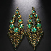 Cargar imagen en el visor de la galería, Stonefans Exaggerated Rounds Crystal Rhinestone Tassel Dangle Earrings
