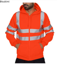 Load image into Gallery viewer, Men's Reflective Strip Hoodie Jackets
