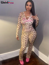 Cargar imagen en el visor de la galería, Conjunto de 2 piezas con estampado de leopardo de Weird Puss
