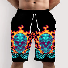 Load image into Gallery viewer, Men's Skull 3D Pattern Comfy Shorts Oversized Casual Elastic Waist Drawstring Shorts for Summer Beach And Basketball Sport Short
