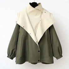 Load image into Gallery viewer, Korean Version of The New Fashion Solid Color Collect Waist Trench Coat, Spring and Autumn Casual Patchwork Overalls Coats Women
