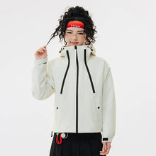 Load image into Gallery viewer, Women's Casual Hooded  Raglan Sleeves Double Zipper Jacket
