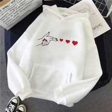 Load image into Gallery viewer, Funny Heart Pattern Printed Kangaroo Pocket Hoodies 90s Casual Sweatshirts Graphic Y2k Hooded Women's Gothic Streetwear Clothes

