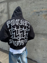 画像をギャラリービューアに読み込む, Y2K  Gothic Letter Print Zip-Up Hoodie
