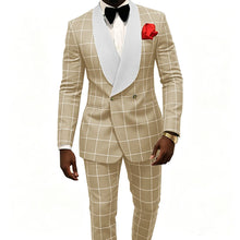Load image into Gallery viewer, Men's Suit – Plaid Fabric, Groom's Tailcoat for Weddings, Classic Custom 2-Piece Suit (Jacket &amp; Trousers)
