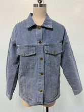 Load image into Gallery viewer, Women's  Denim Long Sleeve Oversized Button Jacket

