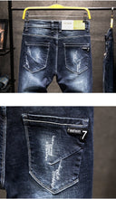 Load image into Gallery viewer, Ripped Jeans Men Slim-fit Denim Pants
