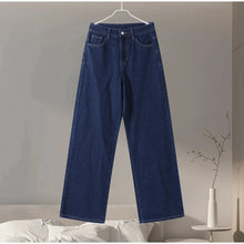 Load image into Gallery viewer, Casual Denim Jacket Pants Set Women Lace Up Lapel Pocket Single Breasted Coat Straight Jeans 2025 Spring High Street Outfit Lady

