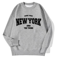 Load image into Gallery viewer, New York California Malibu Letter Sweatshirts Winter Women Casual Loose Hoodie Fleece Warm Crewneck Pullover Comfortable Clothes
