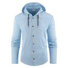 Load image into Gallery viewer, Men's Hooded Long Sleeve  Solid Color Shirts
