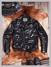 Load image into Gallery viewer, YR!Top.Classic 613 Motor Biker Style, Retro Genuine Leather Jacket, Luxury Tanned Cowhide Coat, Vintage Leather, 1.5mm Horsehide
