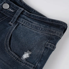 Load image into Gallery viewer, Slim-Fitting Frayed Hem Denim Shorts
