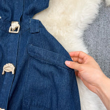 Load image into Gallery viewer, Denim Long Dress High Waist A Line Vestidos Turn Down Collar
