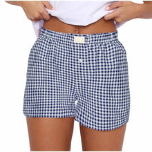 Load image into Gallery viewer, Women's  Elastic Waistband, Checkered Shorts,
