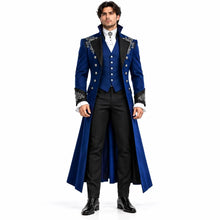 Load image into Gallery viewer, Men's 3 Piece Silver Embroidery Gothic Royal Suit
