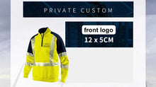 Load image into Gallery viewer, Orange Navy Sweatshirt for Man Hi Vis Hoodie Work with Zip Fleece Jacket
