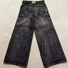 Load image into Gallery viewer, 2025 Summer New American Retro Washed Embroidered Jeans Men'S Trendy Brand Street Loose Straight Tube
