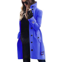 Load image into Gallery viewer, Womens  Single Breasted Turn-down Collar Wool Coat
