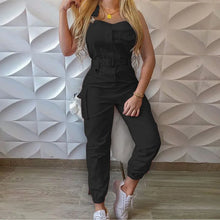 Load image into Gallery viewer, Solid Sleeveless Shoulder Strap Pocket Slim Elegant Casual Jumpsuit
