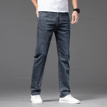 画像をギャラリービューアに読み込む, Summer New Men's Thin Jeans Elastic Waist Loose Straight Comfortable Casual Denim Pants Brand Trousers Plus Size 42 44 46
