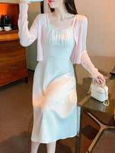 Load image into Gallery viewer, Women's Two Piece Set Long Sleeve Female Outfits Beach Dress Midi New in The Same Vintage Clothing Trend 2025 Elegant Casual
