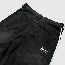 画像をギャラリービューアに読み込む, Y2K Harajuku striped embroidery texture casual jeans for men and women retro hip-hop street loose high-waisted wide-leg pants
