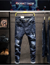 Load image into Gallery viewer, Ripped Jeans Men Slim-fit Denim Pants

