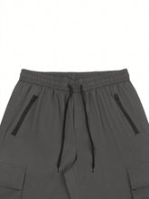 Load image into Gallery viewer, Men's 3/4-Length Cargo Shorts — Woven Twill Fabric, Multi-Pocket Casual Trousers. Non-Stretch Adult Apparel for Summer
