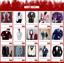 Load image into Gallery viewer, Men's Suits Prom Tuxedo Slim Fit 3 Piece Groom Wedding Suit For Men Custom Blazer Terno Masuclino 3 Pieces (jacket+vest+pant)
